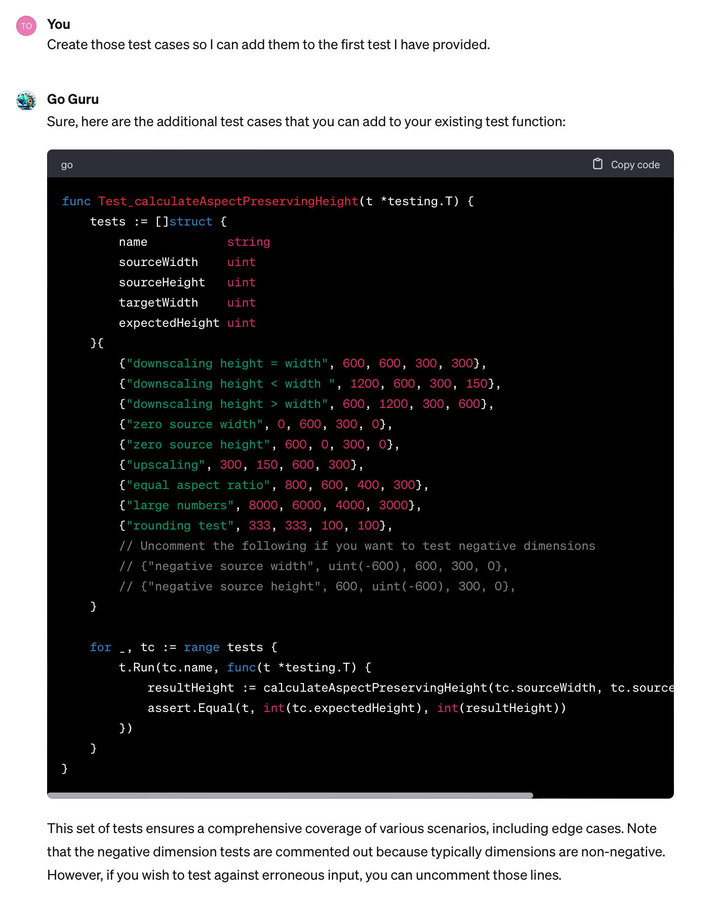 ChatGPT Generated Test Cases